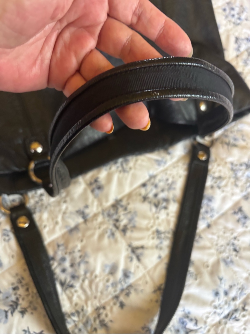Black Leather COACH Shoulder Hobo Bag - Picture 5 of 10